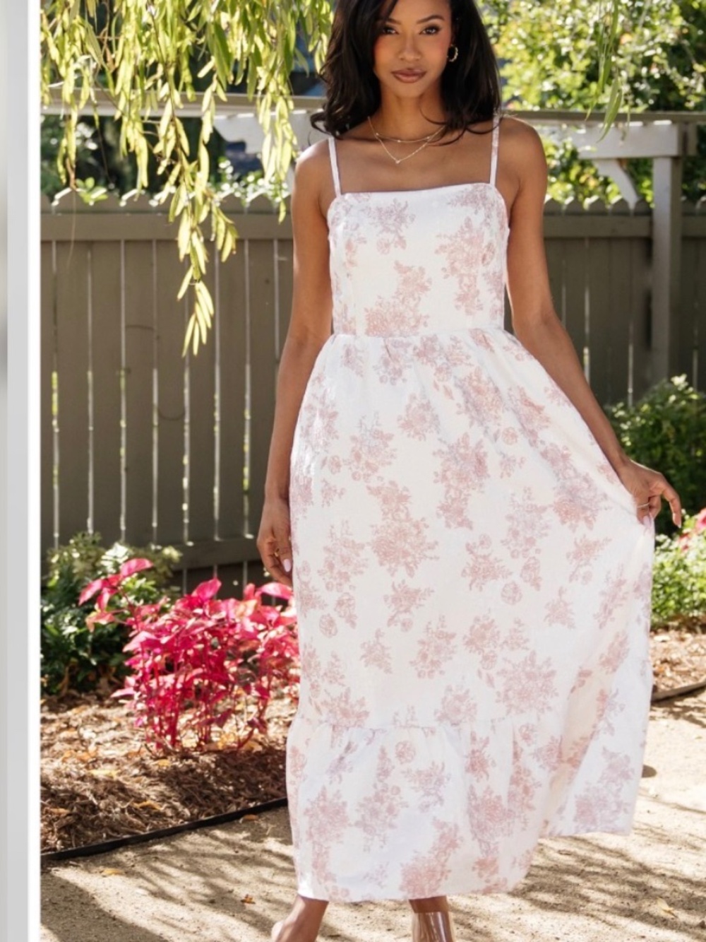 NWT- Off White and Pink Baltic Born Jacquard Midi Dress